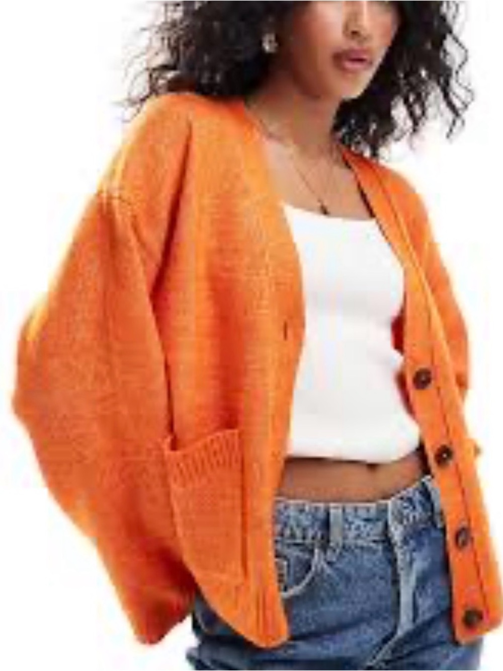 New relaxed cardigan in orange from Urban Outfitters Size S